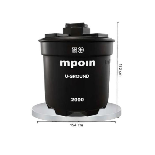 2000 L / MPOIN + UGROUNDUG2000 Water Torrent Tangki Tandon Air PVC Green + Acc Set