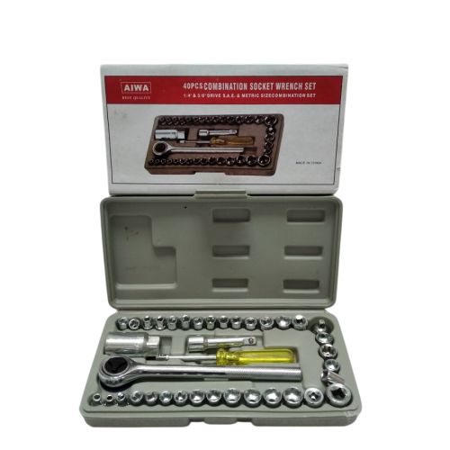 4 MM -21 MM /AIWA Mata Kunci Sok Shock Socket Wrench 40 Pcs Set