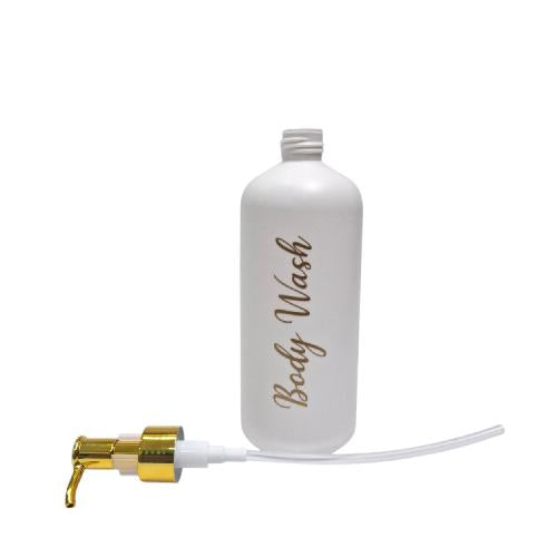 500 ML / BODY WASH Dispenser Tempat Sabun Shampoo Cair Letak PVC Putih