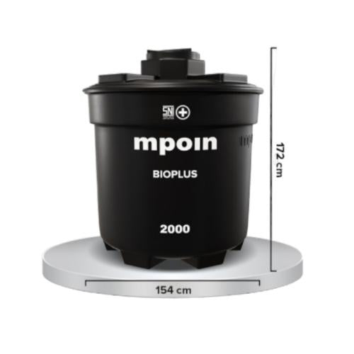 2000 L / M POIN + BIO PLUS B 2000 Septic Tank Sepiteng Tangki PVC Black Granite Set