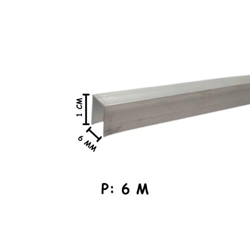 4 MM - 6 MM x 6M / TM List Profil U Sambungan Polykarbonat Aluminium Btg