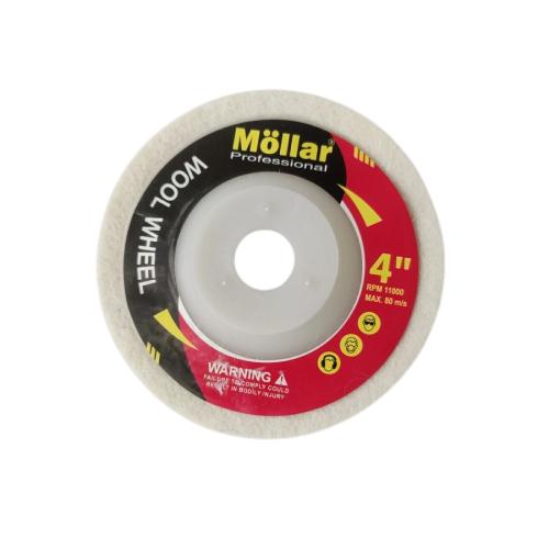 4 IN / MOLLAR Wool Polish Polishing Sponge Poles Putih