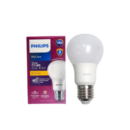 8 WATT / PHILIPS LED Lampu Bohlam Bulb Kuning Cahaya