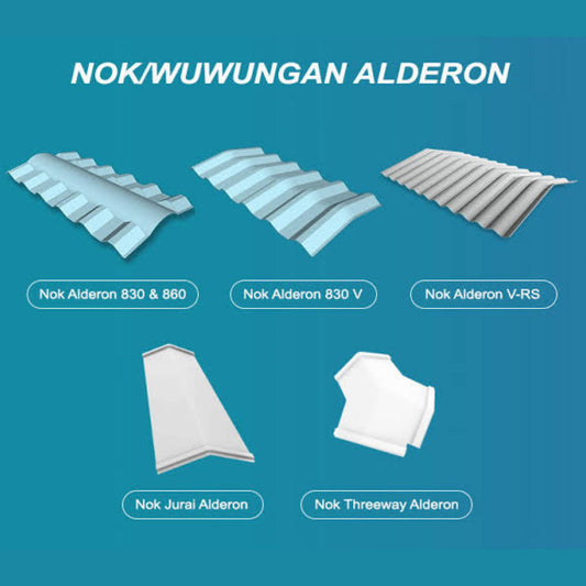 100 MM x 346 MM x 1100 MM / ALDERON JURAI Nok Atap U PVC Double Layer Blue Doff Lembar