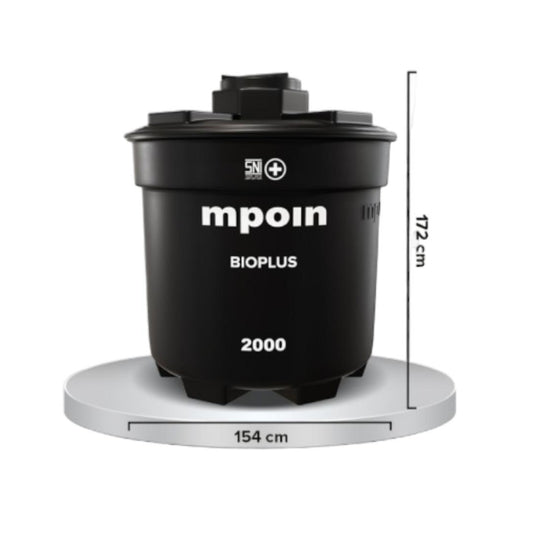 2000 L / M POIN + BIO PLUS B 2000 Septic Tank Sepiteng Tangki PVC Hitam Set