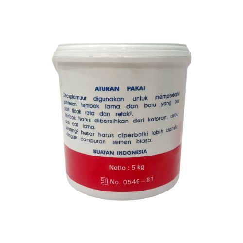 5 KG / DECOLITH DECO PLAMUR Plamir Cat Dasar Tembok Beton Plafon Water Based Paint Galon