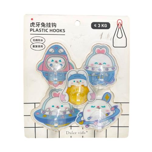 PLASTIC HOOKS Kapstok Cantel Gantungan Baju Dinding Mini PVC Set