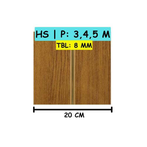 8 MM x 20 CM x 3 M / SHUNDA PLAFON PL.08.005 Plafon Gypsum GRC U PVC Hotstamping Lembar