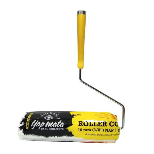 9 IN / CAP MATA Kuas Busa Roll Cat Tembok Kayu Besi Besar + Gagang Set