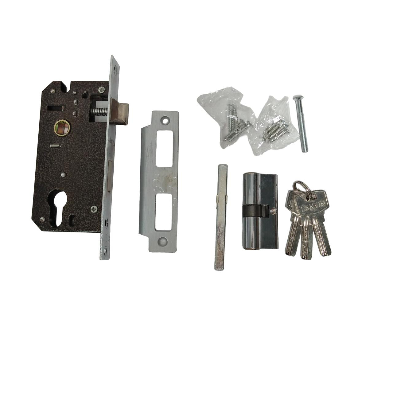 LANVIN M008 SN / CP Handle Door Lock Tarikan Handle Kunci Pintu Tanggung Set