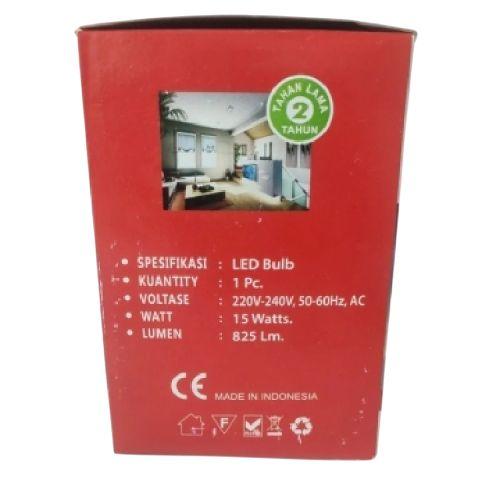 15 WATT / NATIOLED LED Lampu Bohlam Bulb Moto Putih
