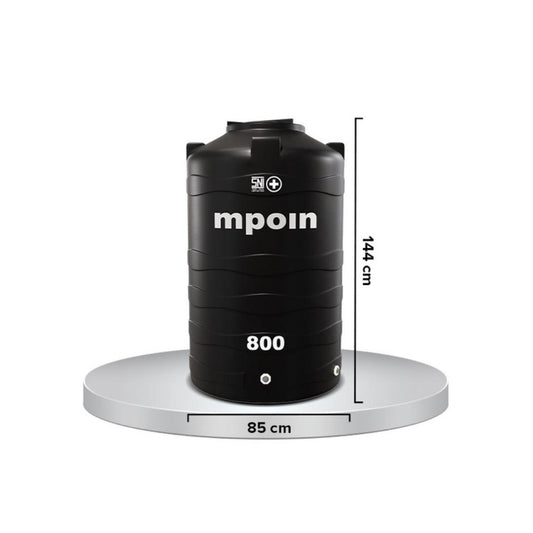740 L / MPOIN + WAVE W800 Water Torrent Tangki Tandon Air PVC Hitam + Acc Set