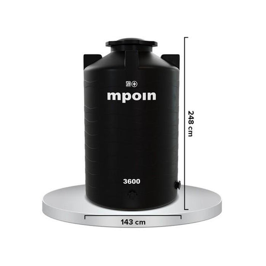 3100 L / M POIN + WAVE W 3600 Water Torrent Tangki Tandon Air PVC Silver Stone + Acc Set