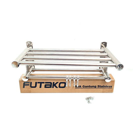 FUTAKO 02 Tempat Handuk Pakaian Tempel Dinding Besar Stainless Set