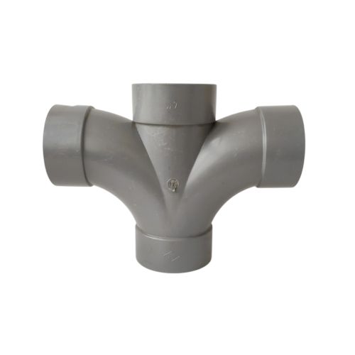 4 IN / RUCIKA D - LT Tee Large Radius Double Fitting Pipa PVC