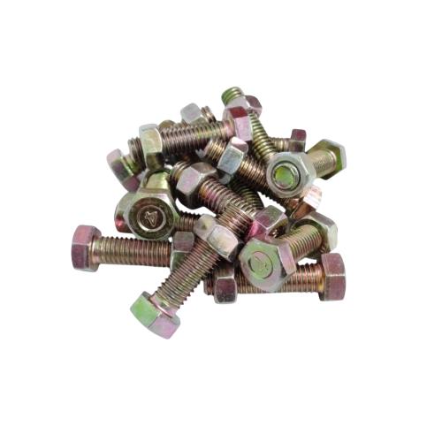 M 8 x 30 MM / TM Baut Mur Hexagon Bolt Nut Flat Head Kuning Biji