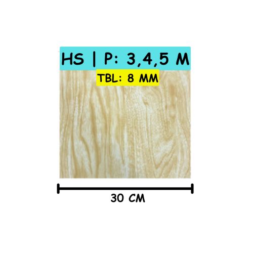 8 MM x 30 CM x 3 M / SHUNDA PLAFON K-9111F Plafon Gypsum GRC U PVC Hotstamping Lembar