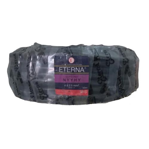 4 INTI x 2.5 MM x 50 M / ETERNA NYYHY Serabut Kabel Tembaga SNI Hitam Roll