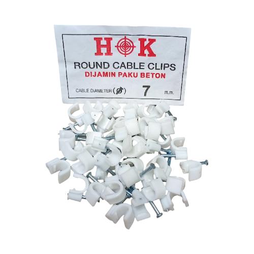 7 MM / HOK Klem Kabel Penjepit Penyangga Paku Beton Bungkus