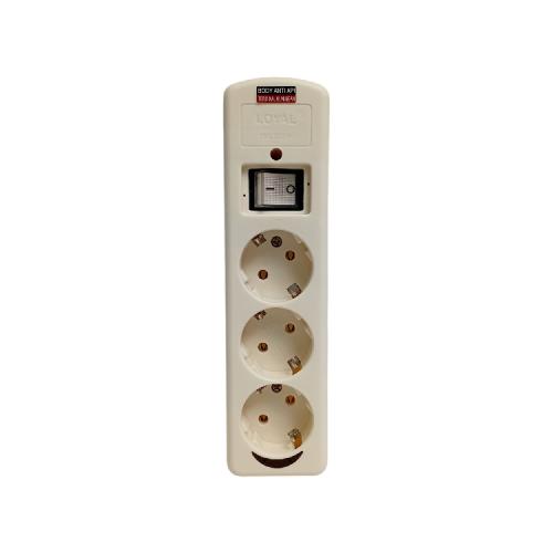 3 LUBANG / LOYAL LY-233 Stop Kontak Terminal Arde Tempel OB Outbow Cream