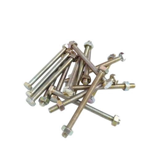 M 6 x 70 MM / TM Baut Mur Hexagon Bolt Nut Flat Head Kuning Biji