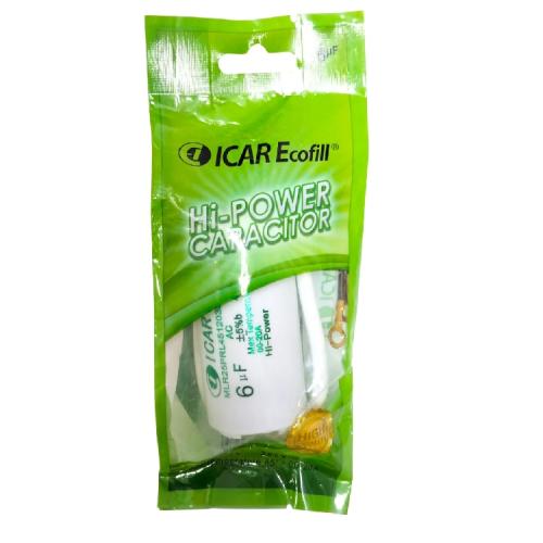 6 OHM / ICAR ECOFILL Kapasitor Pompa Air Mesin Cuci Mikro Kabel