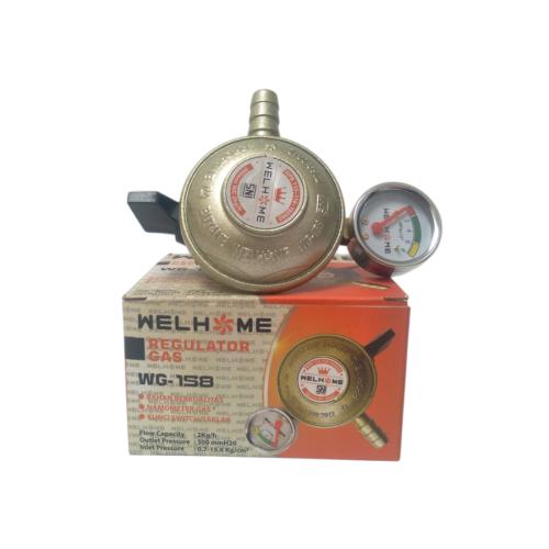 WELHOME Regulator Kepala Tabung Gas LPG Tekanan Rendah + Meteran