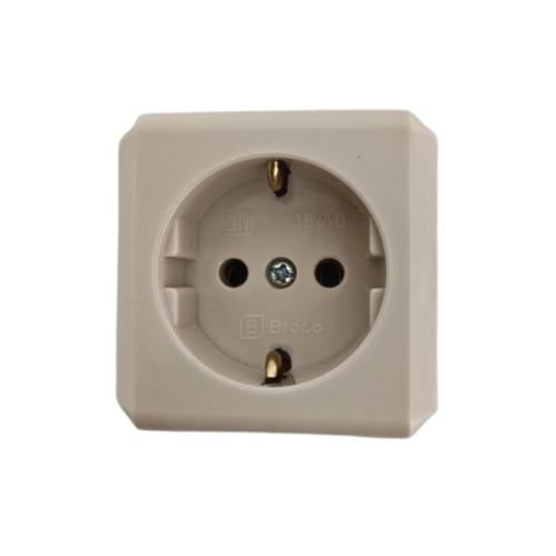 1 LUBANG / BROCO Stop Kontak Terminal Arde Tempel OB Outbow Putih