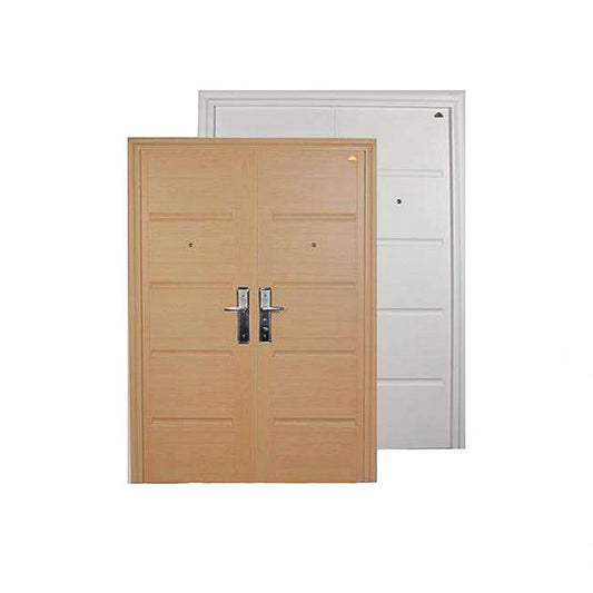 5 CM x 150 CM x 210 CM / FORTRESS FORT 150.15 DOUBLE Pintu Kamar Mandi Baja Coklat Set