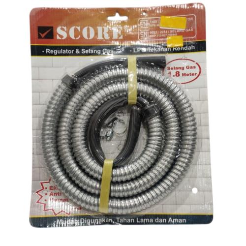180 CM / SCORE Selang Regulator Gas LPG Kompor Dapur Standar Saja