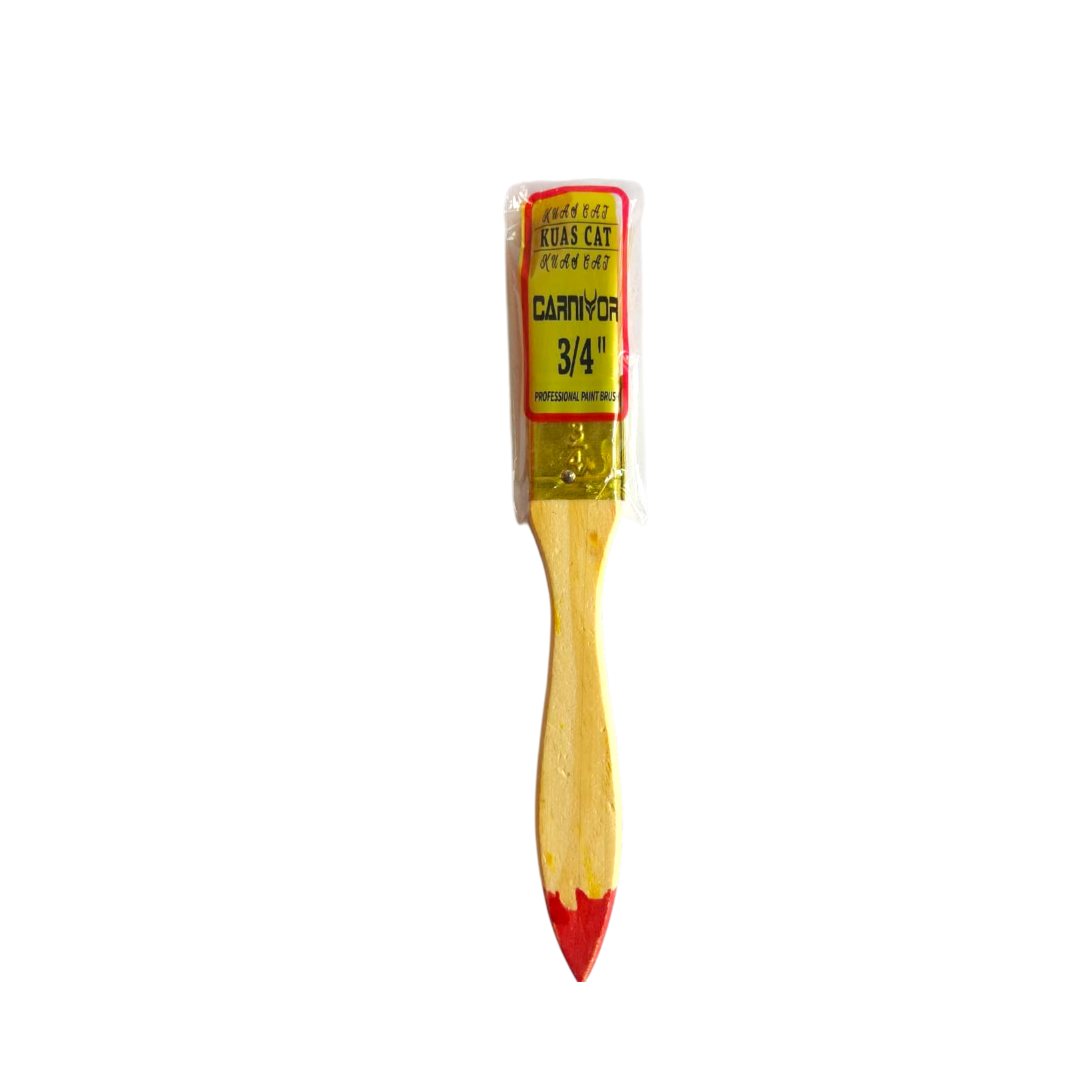 3/4 IN / CARNIVOR Kuas Cat Tembok Kayu Besi Air Acyrlic Paint Brush