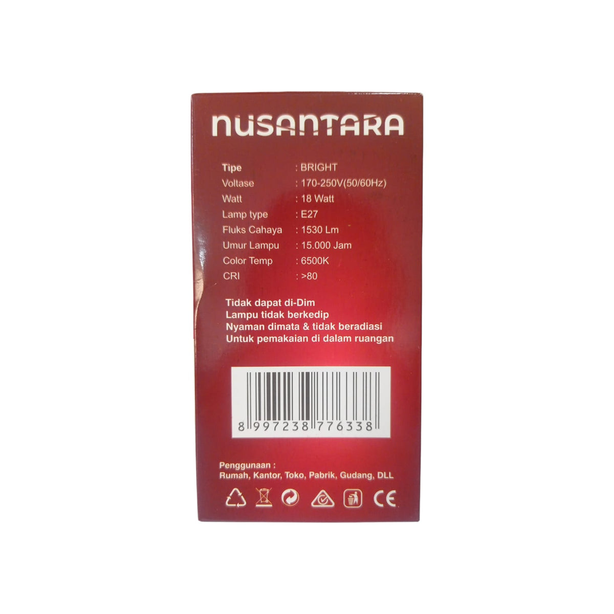 18 WATT / NUSANTARA BRIGHT LED Lampu Bohlam Bulb Moto Putih