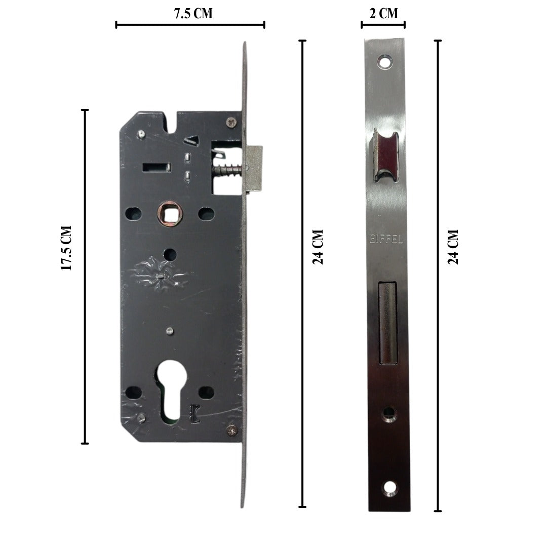 EIFFEL 999-1 GP/BK Handle Door Lock Tarikan Handle Kunci Pintu Besar Set