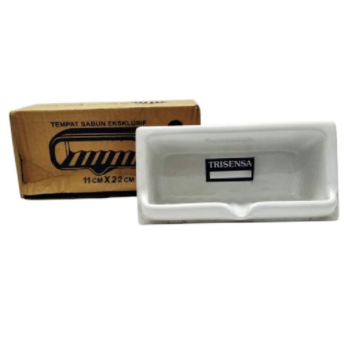 11 CM X 22 CM X 11 CM / TRISENSA Tempat Sabun Tanam Dinding Keramik Putih