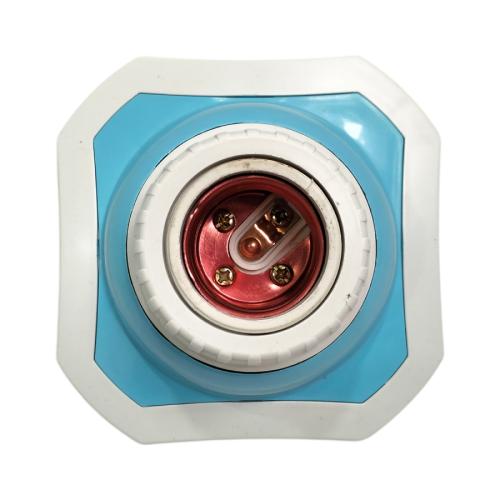 DEXTA Fitting Tempat Lampu Plafon Atap Tempel Kotak Besar Biru