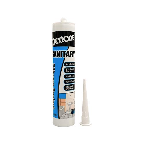 300 ML / DEXTONE SANITARY Lem Silicone Sealant Kaca Akrilik Acid Asam - (White)