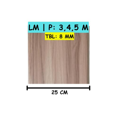 9 MM x 25 CM x 4 M / SHUNDA PLAFON MK 25054 Plafon Gypsum GRC U PVC Laminate Lembar