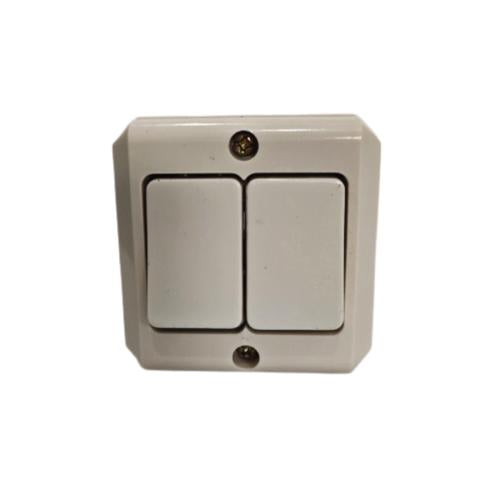 BROCO NG Saklar Ganda Double Seri 2 Gang Tempel OB Outbow Cream