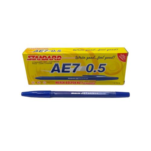 0.5 MM / STANDARD AE7 Ballpoint Biru Pack