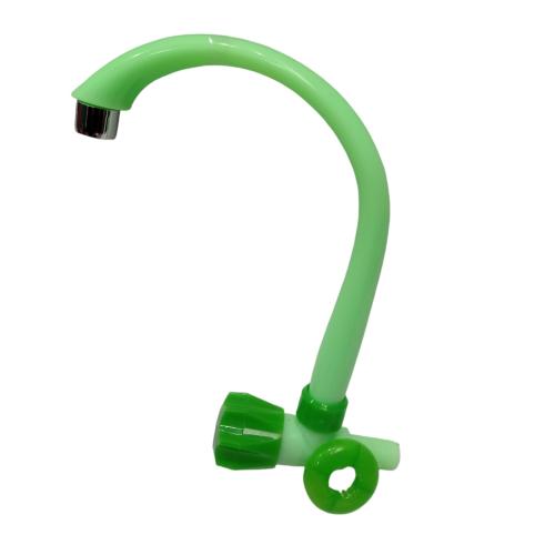 1/2 IN / CAB Kran Angsa Putar Sink Bak Cuci Piring Tembok Plastik Hijau PVC