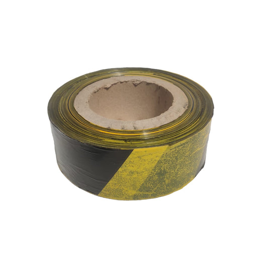 50 MM x 300 M / COBZ Garis Polisi Safety Line Non Lem HItam Kuning Roll