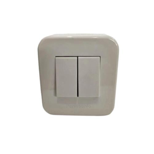 PANASONIC ALPHA CUBE Saklar Ganda Double Seri 2 Gang Tempel OB Outbow Putih