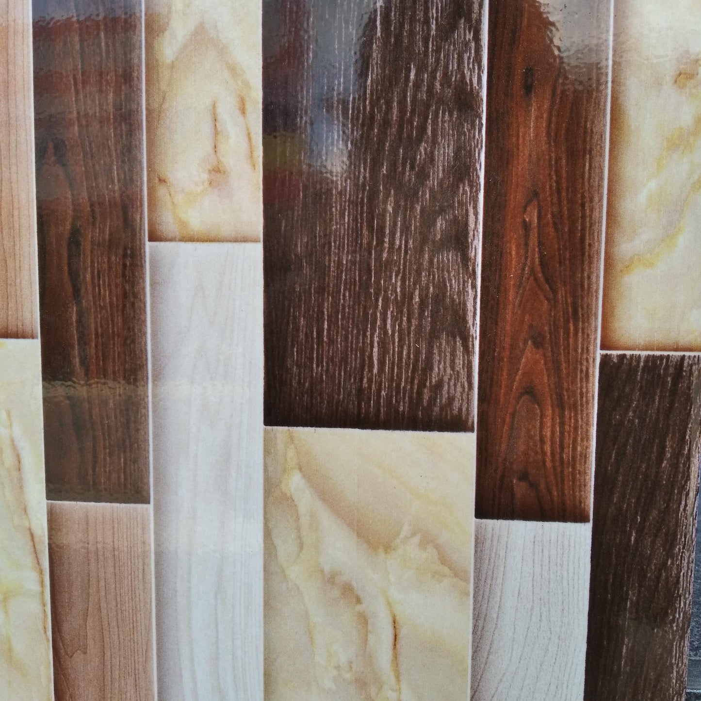 25 CM x 40 CM / UNORICHWOOD Keramik Dinding Kamar Mandi Glossy Beige Dus