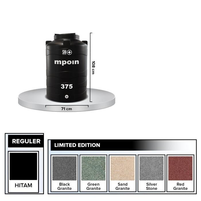 240 L / MPOIN + WAVE W300 Water Torrent Tangki Tandon Air PVC Green Set