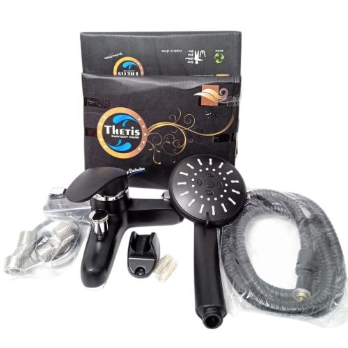 1/2 IN / THETIS Keran Shower Panas Dingin Stainless+Selang+Shower Set