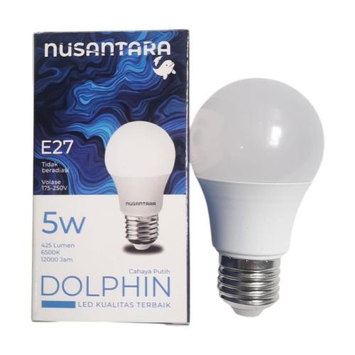 5 WATT / NUSANTARA DOLPHIN LED Lampu Bohlam Bulb Putih
