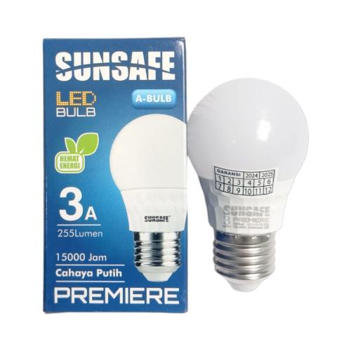3 WATT / SUNSAFE Premier LED Lampu Bohlam Bulb Putih