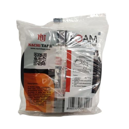 24 MM / NACHI Isolasi Bolak Balik Busa Double Foam Tape Hitam