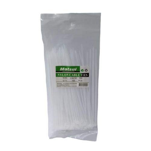 2.5 MM x 150 MM / MATSUI Kabel Cable Ties Tali Ripet 15 CM Putih Pack