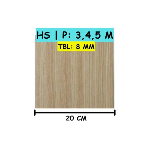8 MM x 20 CM x 4 M / SHUNDA PLAFON KK 20074 Plafon Gypsum GRC U PVC Hotstamping Lembar